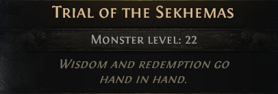 MMOJUGG Path of Exile 2 TRIAL OF ASCENDANCY---TRIAL OF THE SEKHEMAS1 Details View of Item Function and Use